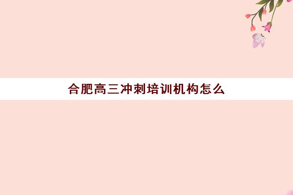 合肥高三冲刺培训机构怎么选？2025年全日制封闭班排名与择校指南