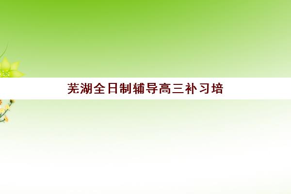 芜湖全日制辅导高三补习培训机构哪个比较好一点？2025年权威排名、择校指南与避坑全攻略