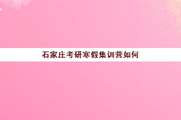 石家庄考研寒假集训营如何选择，2026年五大机构价格对比与择校指南