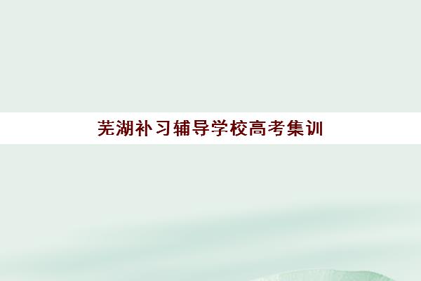 芜湖补习辅导学校高考集训营排名前十名是哪些？2025年最新榜单与费用全解析