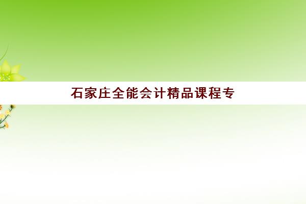 石家庄全能会计精品课程专项机构竞争力排行如何查询？2025年权威竞争力榜单与科学择校全攻略
