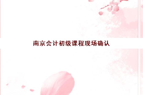 南京会计初级课程现场确认时间2025年何时开始？必备材料与全流程指南