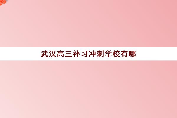 武汉高三补习冲刺学校有哪些学校？2025年最新排名前十榜单与择校全攻略