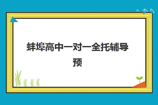 蚌埠高中一对一全托辅导预报名时间2026如何安排？最新时间节点、报名流程与机构选择全攻略