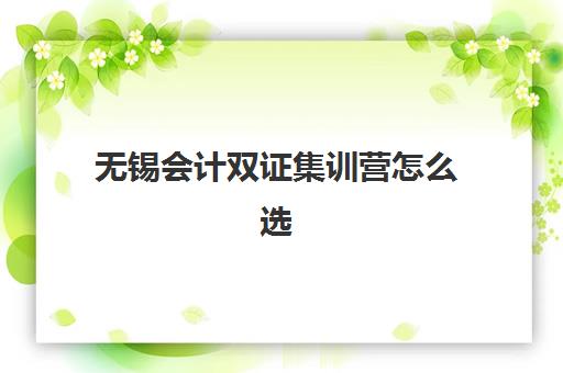 无锡会计双证集训营怎么选？2025年五大口碑机构硬核解析与避坑指南